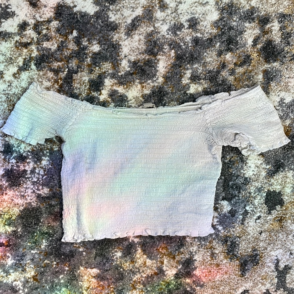 White off the shoulder crop top